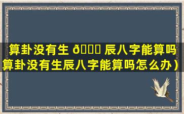 算卦没有生 🐞 辰八字能算吗（算卦没有生辰八字能算吗怎么办）